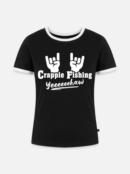 Sonnenbarsch Crappie Fishing - Frauen Kontrast-T-Shirt - Schwarz/Weiß
