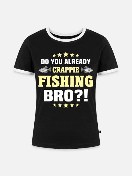 Sonnenbarsch Crappie Fishing - Frauen Kontrast-T-Shirt - Schwarz/Weiß