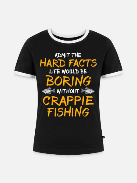 Crappie Fishing - Frauen Kontrast-T-Shirt - Schwarz/Weiß