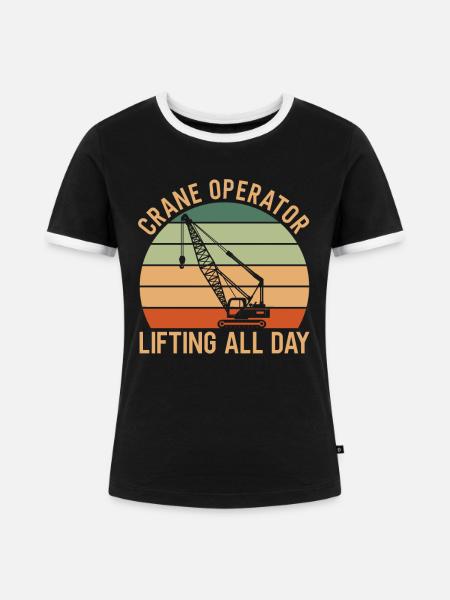 Kranfahrer Spruch - Frauen Kontrast-T-Shirt - Schwarz/Weiß