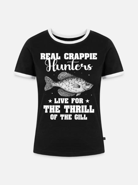 Crappie Fish - Frauen Kontrast-T-Shirt - Schwarz/Weiß