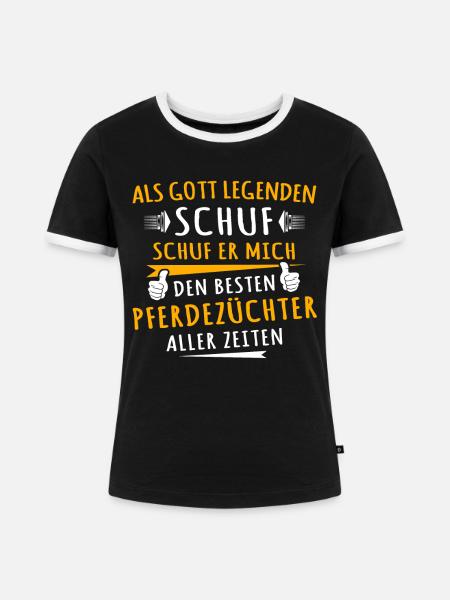 Pferdezüchter - Frauen Kontrast-T-Shirt - Schwarz/Weiß