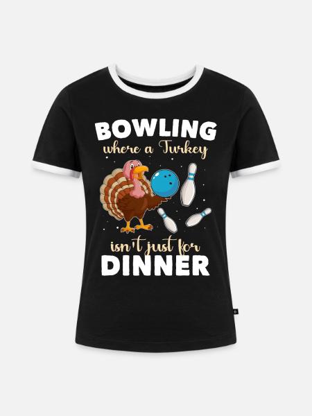 Bowlingspieler - Frauen Kontrast-T-Shirt - Schwarz/Weiß