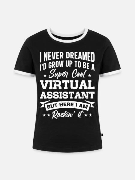 Freiberufler Beruf Selbstständiger Virtueller - Frauen Kontrast-T-Shirt - Schwarz/Weiß