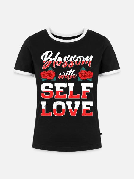 Motivation Selbstliebe Positivität Liebe dich - Frauen Kontrast-T-Shirt - Schwarz/Weiß