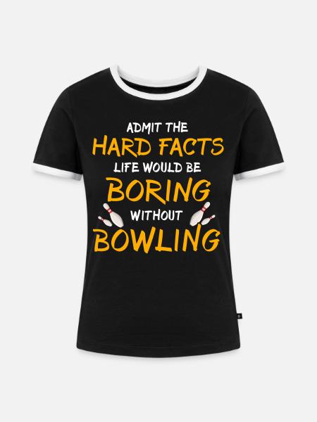 Bowlingspieler Bowling - Frauen Kontrast-T-Shirt - Schwarz/Weiß