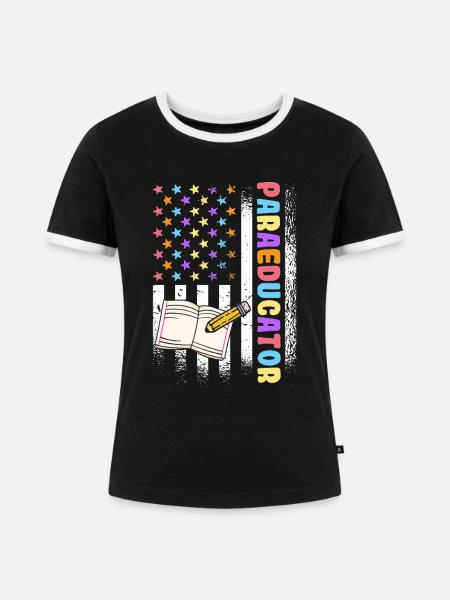 Klassenzimmer Assistent Paraprofessional US - Frauen Kontrast-T-Shirt - Schwarz/Weiß