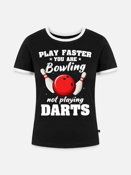 Bowling Slow Bowler - Frauen Kontrast-T-Shirt - Schwarz/Weiß