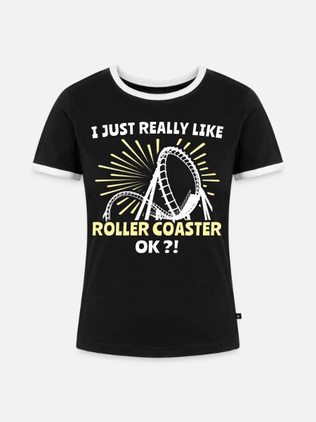 Achterbahn Roller Coaster - Frauen Kontrast-T-Shirt - Schwarz/Weiß