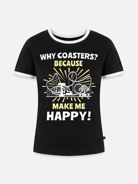 Achterbahn - Frauen Kontrast-T-Shirt - Schwarz/Weiß