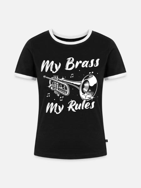 Brass Player Trumpets - Frauen Kontrast-T-Shirt - Schwarz/Weiß