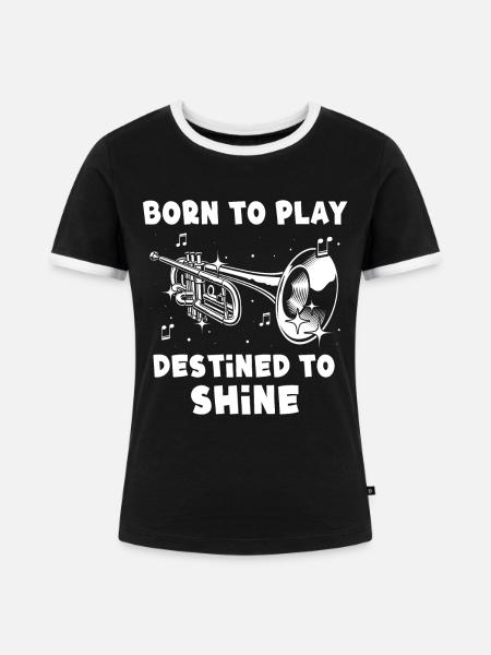 Brass Player Trumpets - Frauen Kontrast-T-Shirt - Schwarz/Weiß