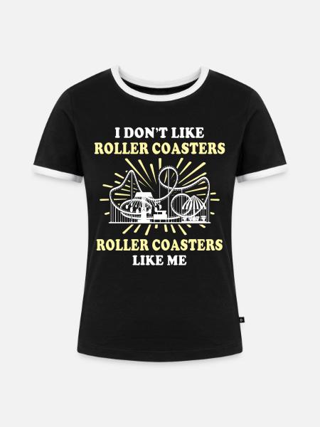Achterbahn Roller Coaster - Frauen Kontrast-T-Shirt - Schwarz/Weiß