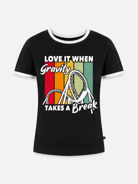 Achterbahn Roller Coaster - Frauen Kontrast-T-Shirt - Schwarz/Weiß