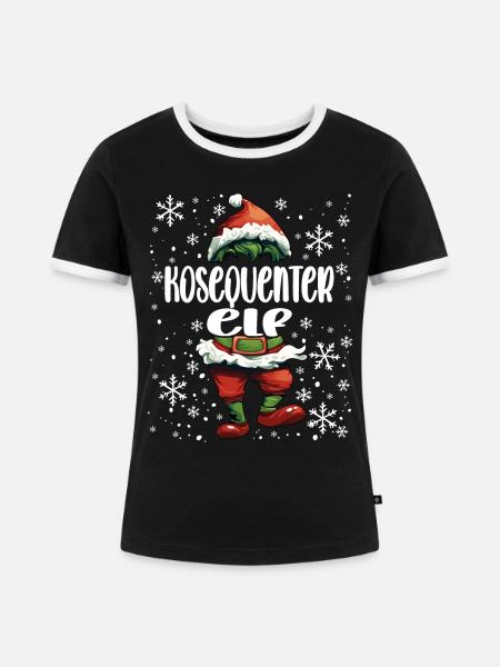 Weihnachtsoutfit Fachinformatiker Elf - Frauen Kontrast-T-Shirt - Schwarz/Weiß