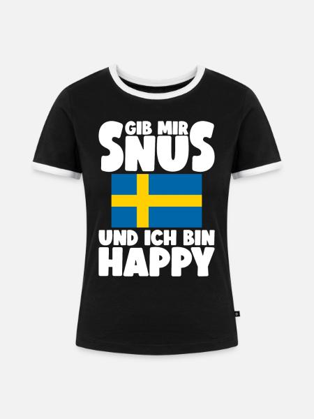Snus Tabak Kautabak - Frauen Kontrast-T-Shirt - Schwarz/Weiß