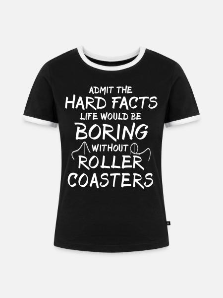 Roller Coaster - Frauen Kontrast-T-Shirt - Schwarz/Weiß