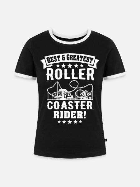 Roller Coaster - Frauen Kontrast-T-Shirt - Schwarz/Weiß