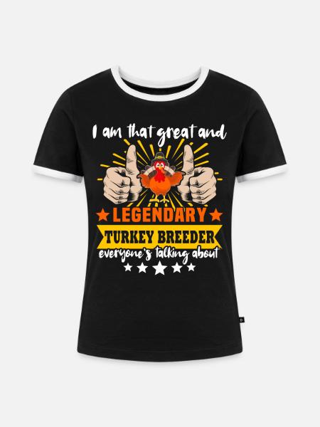 Truthahn - Frauen Kontrast-T-Shirt - Schwarz/Weiß