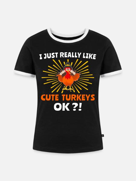 Turkey - Frauen Kontrast-T-Shirt - Schwarz/Weiß