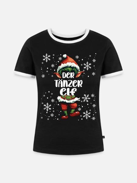 Weihnachtsoutfit Tänzer Wichtel - Frauen Kontrast-T-Shirt - Schwarz/Weiß