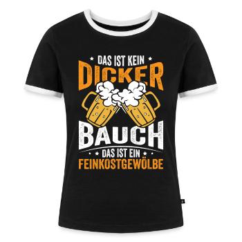 Das ist kein dicker Bauch - Frauen Kontrast-T-Shirt - Schwarz/Weiß - Vorne - Selfina (174cm)
