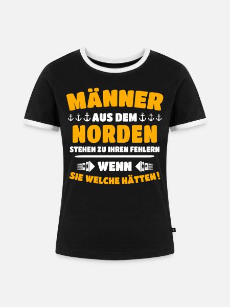 Norden Mann - Frauen Kontrast-T-Shirt - Schwarz/Weiß