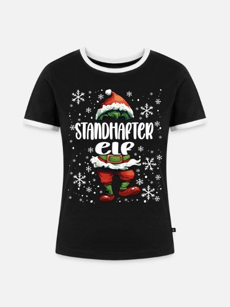 Weihnachtsoutfit Standhafter Elf - Frauen Kontrast-T-Shirt - Schwarz/Weiß