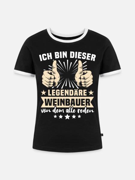 Weinbauer Sprüche - Frauen Kontrast-T-Shirt - Schwarz/Weiß