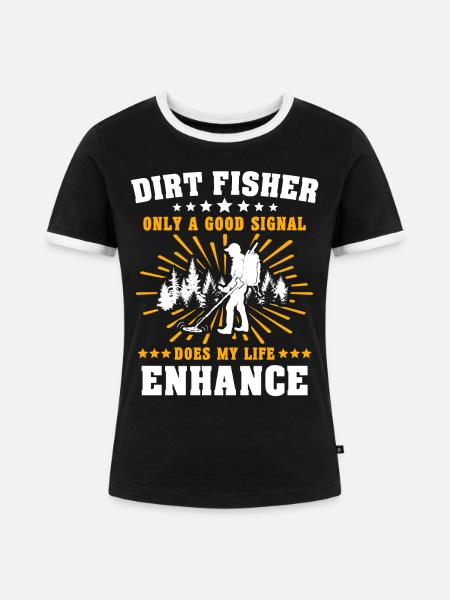 Metalldetektor - Frauen Kontrast-T-Shirt - Schwarz/Weiß