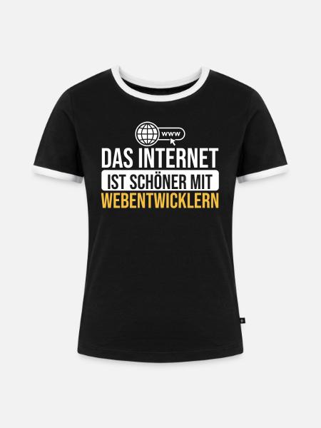 Webentwickler Frontend-Backend-Entwickler - Frauen Kontrast-T-Shirt - Schwarz/Weiß