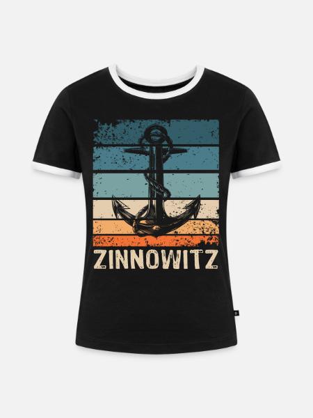 Zinnowitz Sprüche - Frauen Kontrast-T-Shirt - Schwarz/Weiß