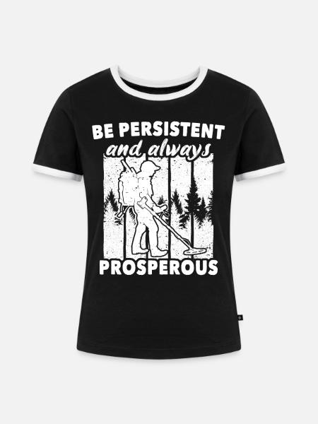 Metalldetektor - Frauen Kontrast-T-Shirt - Schwarz/Weiß