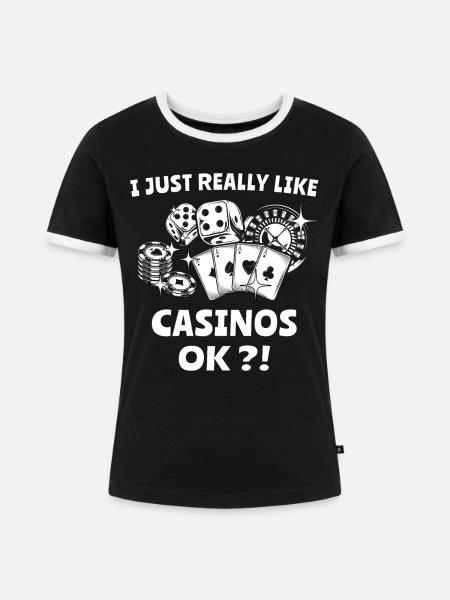 Casino Glücksspieler - Frauen Kontrast-T-Shirt - Schwarz/Weiß