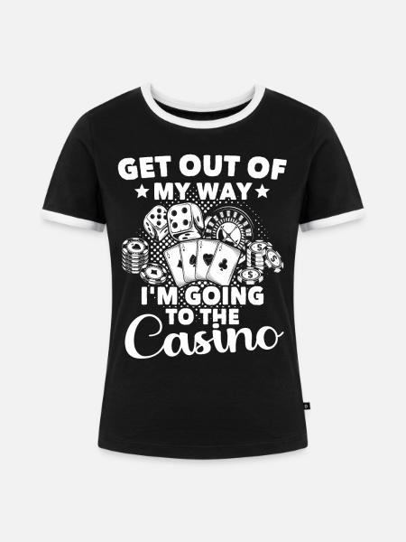 Casino Glücksspiel - Frauen Kontrast-T-Shirt - Schwarz/Weiß