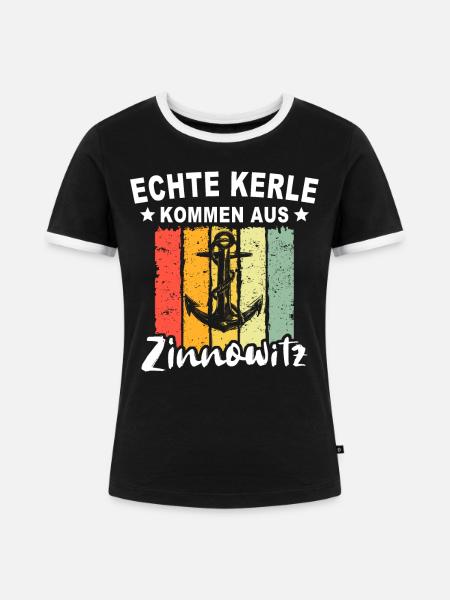 Zinnowitz Sprüche - Frauen Kontrast-T-Shirt - Schwarz/Weiß