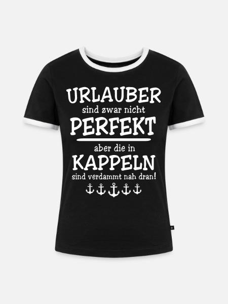 Kappeln Kappelner - Frauen Kontrast-T-Shirt - Schwarz/Weiß