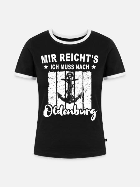 Oldenburg Oldenburger - Frauen Kontrast-T-Shirt - Schwarz/Weiß