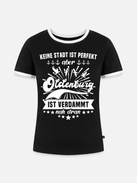 Oldenburg Oldenburger - Frauen Kontrast-T-Shirt - Schwarz/Weiß