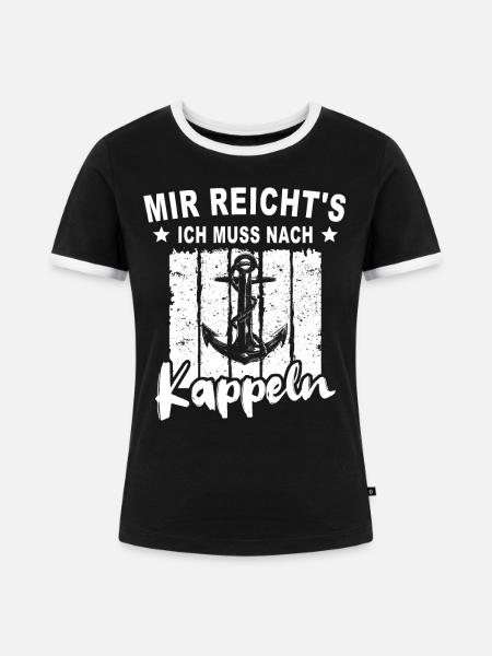 Kappeln - Frauen Kontrast-T-Shirt - Schwarz/Weiß