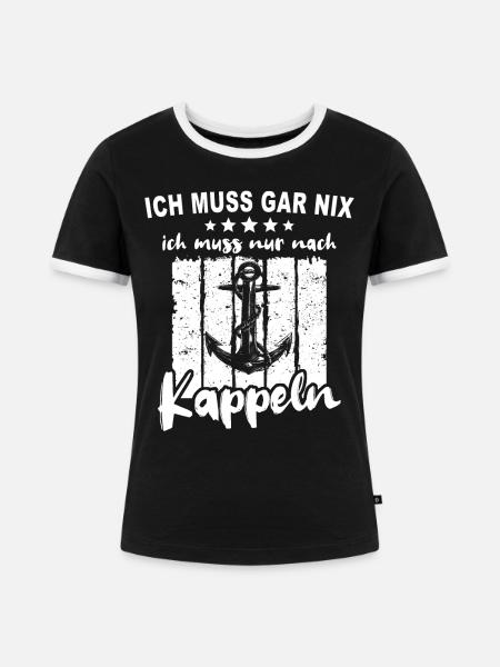 Kappeln Kappelner - Frauen Kontrast-T-Shirt - Schwarz/Weiß