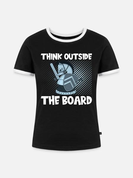Schach Think Outside - Frauen Kontrast-T-Shirt - Schwarz/Weiß