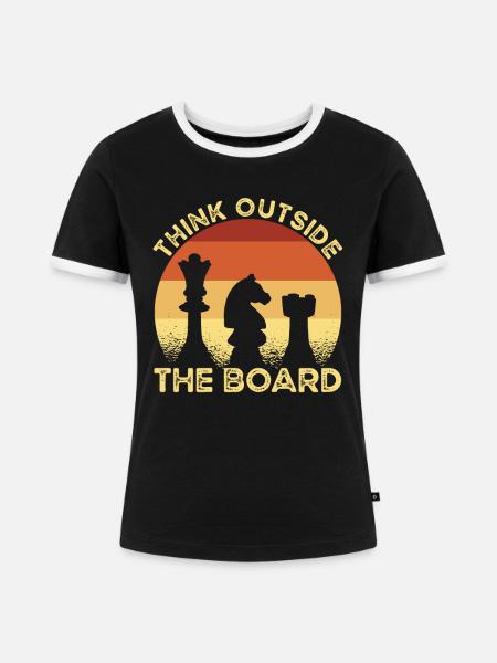 Schach Think Outside - Frauen Kontrast-T-Shirt - Schwarz/Weiß