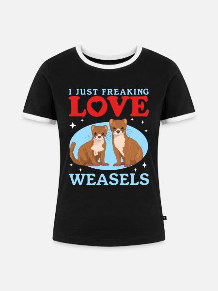 Wiesel Hermännchen Kleinwiesel Geschenk - Frauen Kontrast-T-Shirt - Schwarz/Weiß