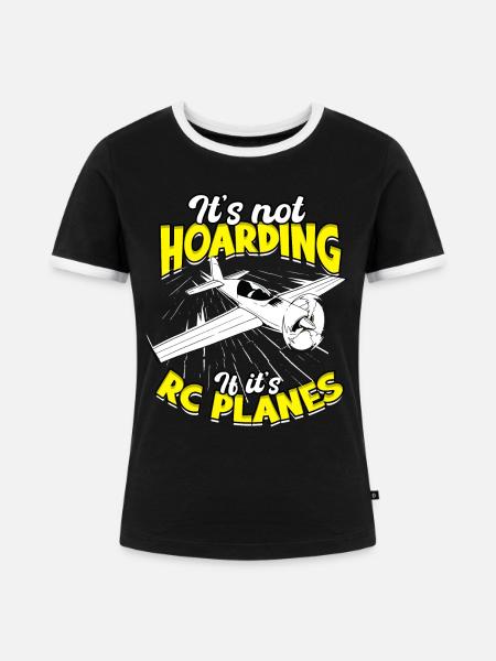 Modellflugzeuge - Frauen Kontrast-T-Shirt - Schwarz/Weiß