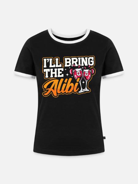 Crawled Pub Crawl Alcohol Drinking - Frauen Kontrast-T-Shirt - Schwarz/Weiß