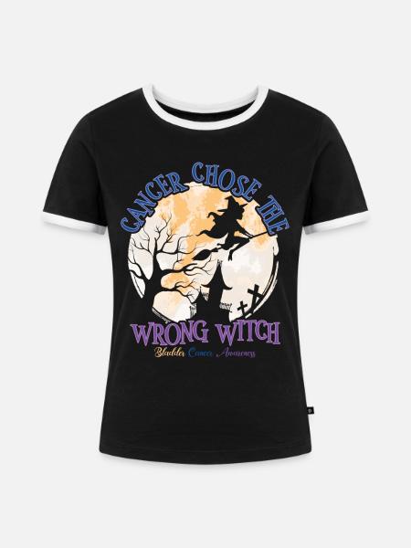 Krebs Hexe Ringelblume Blasenkrebs - Frauen Kontrast-T-Shirt - Schwarz/Weiß