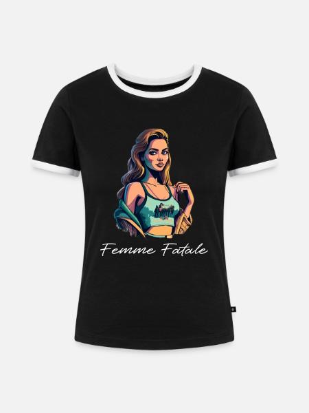 Femme fatal - Frauen Kontrast-T-Shirt - Schwarz/Weiß