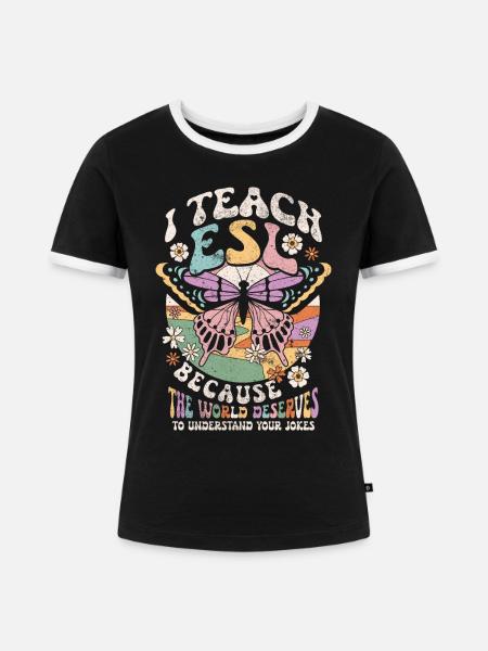 Englischlehrerin Sprachlehrer Englischlehrer - Frauen Kontrast-T-Shirt - Schwarz/Weiß
