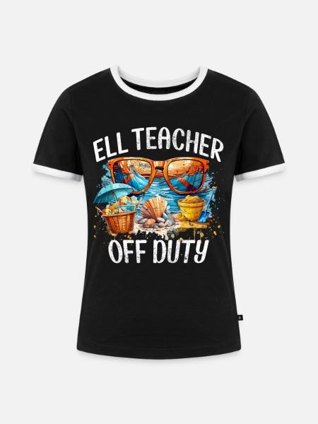 Englischlehrer Urlaub Englischlehrerin - Frauen Kontrast-T-Shirt - Schwarz/Weiß